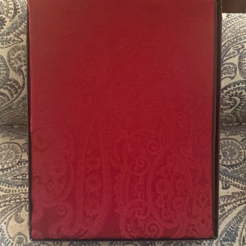 Ralph Lauren Deep Red Paisley Tablecloth